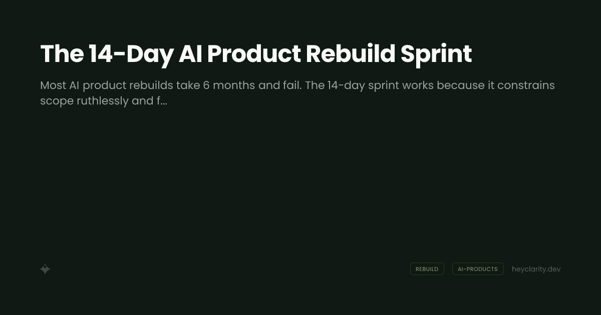 The 14-Day AI Product Rebuild Sprint