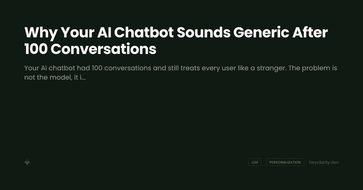 Why Your AI Chatbot Sounds Generic After 100 Conversations