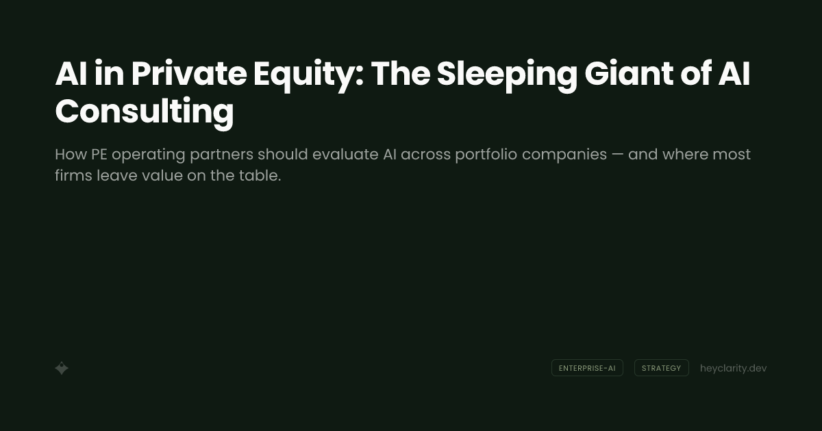 AI in Private Equity: The Sleeping Giant of AI Consulting