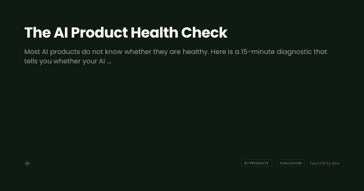 The AI Product Health Check