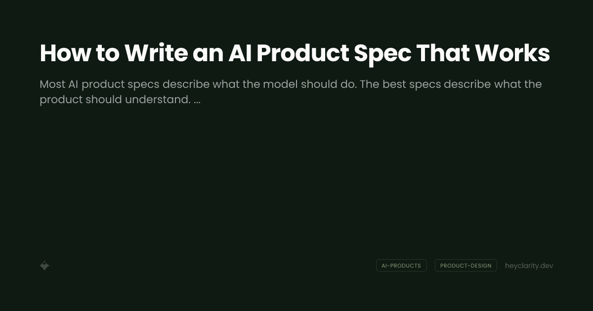 How to Write an AI Product Spec That Works