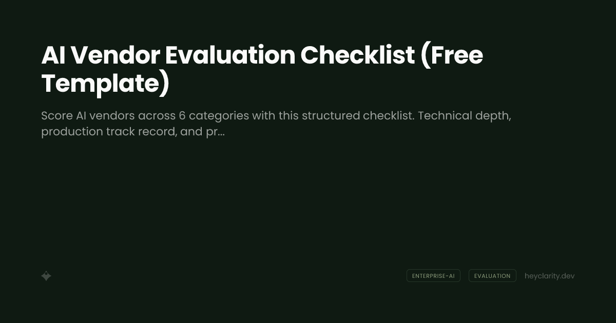 AI Vendor Evaluation Checklist (Free Template)