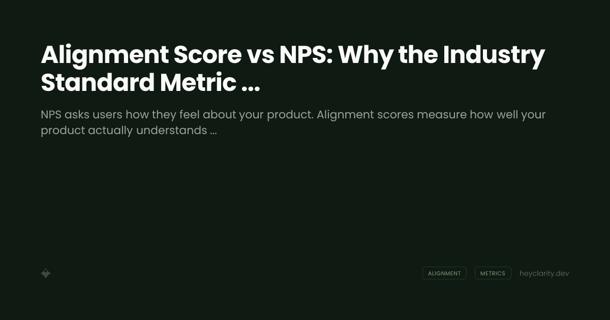 Alignment Score vs NPS: Why the Industry Standard Metric Is Measuring the Wrong Thing