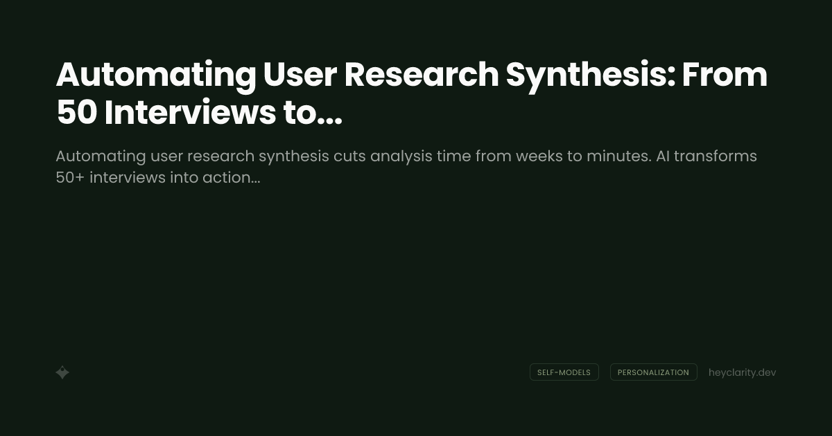 Automating User Research Synthesis: From 50 Interviews to Insights in Minutes