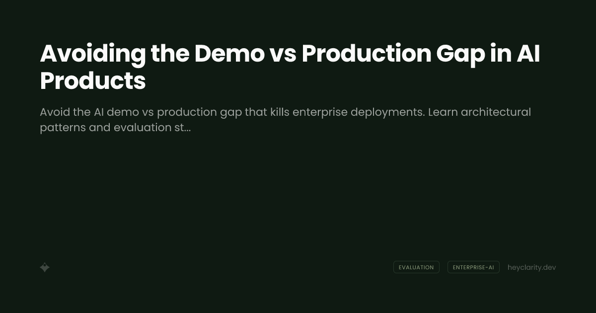 Avoiding the Demo vs Production Gap in AI Products