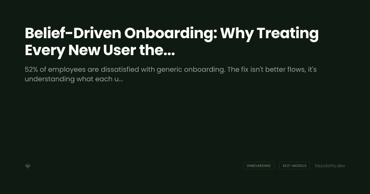 Belief-Driven Onboarding: Why Treating Every New User the Same Is Killing Your Activation