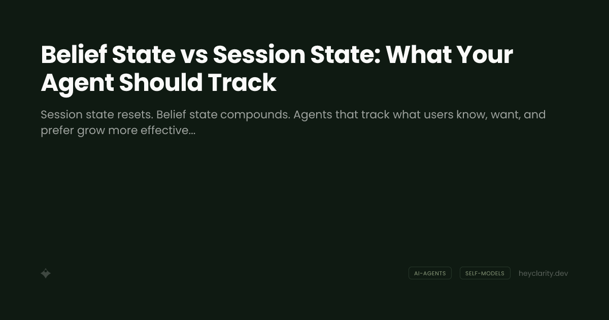 Belief State vs Session State: What Your Agent Should Track