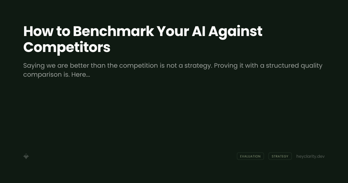 How to Benchmark Your AI Against Competitors