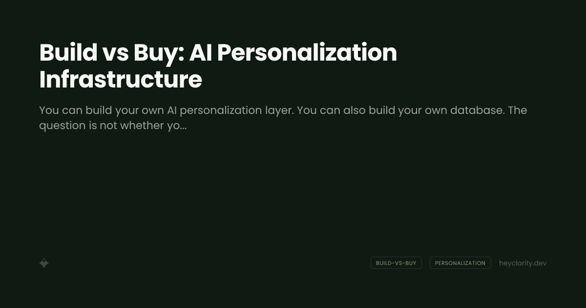 Build vs Buy: AI Personalization Infrastructure