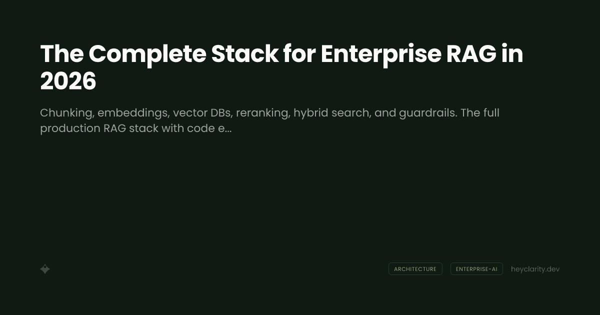 The Complete Stack for Enterprise RAG in 2026