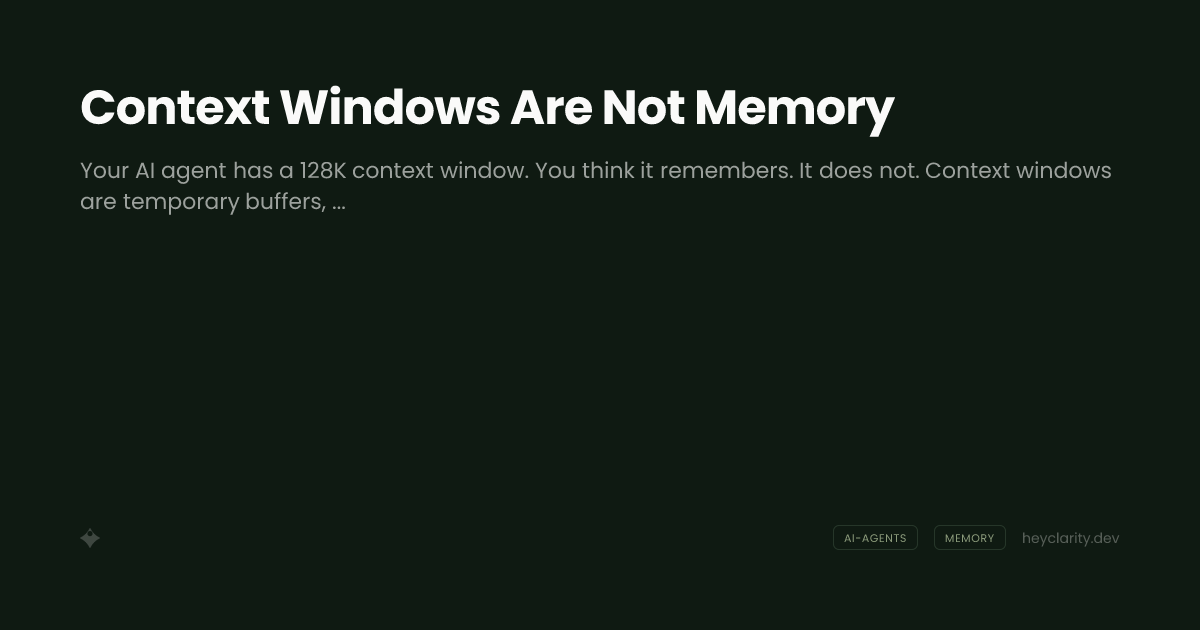 Context Windows Are Not Memory