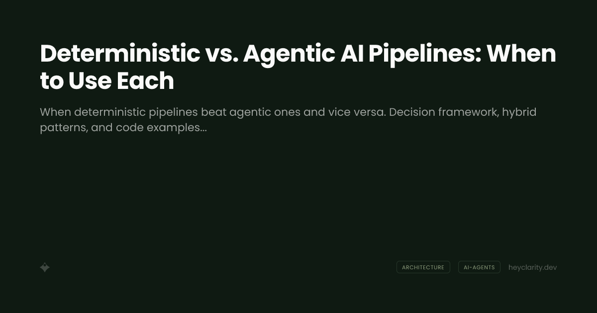 Deterministic vs. Agentic AI Pipelines: When to Use Each