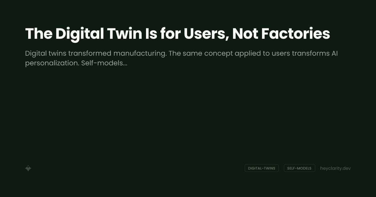The Digital Twin Is for Users, Not Factories