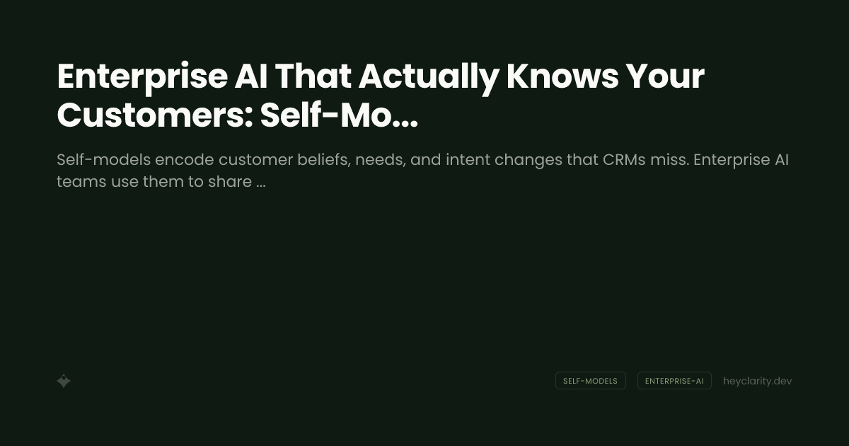 Enterprise AI That Actually Knows Your Customers: Self-Models vs CRM Data