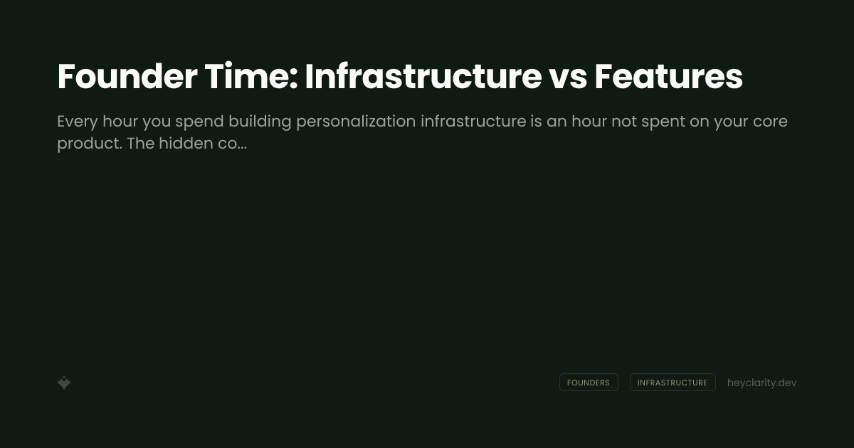 Founder Time: Infrastructure vs Features