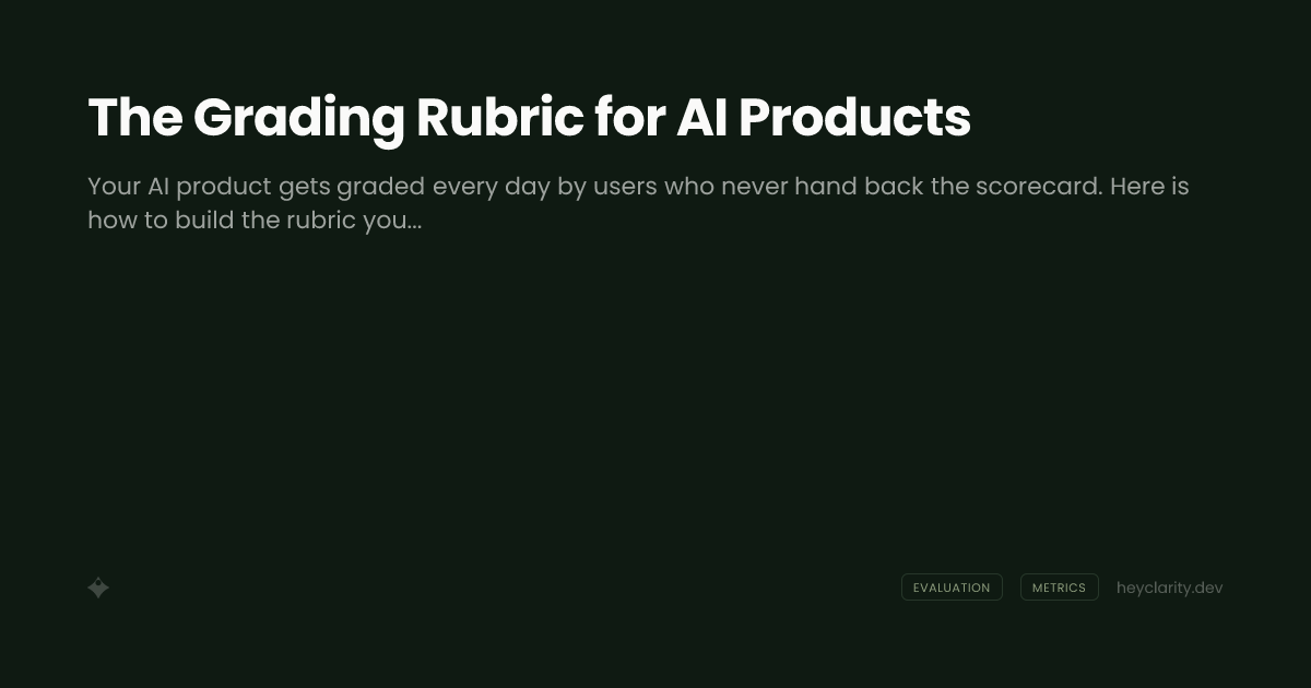The Grading Rubric for AI Products