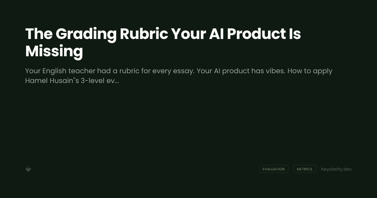 The Grading Rubric Your AI Product Is Missing