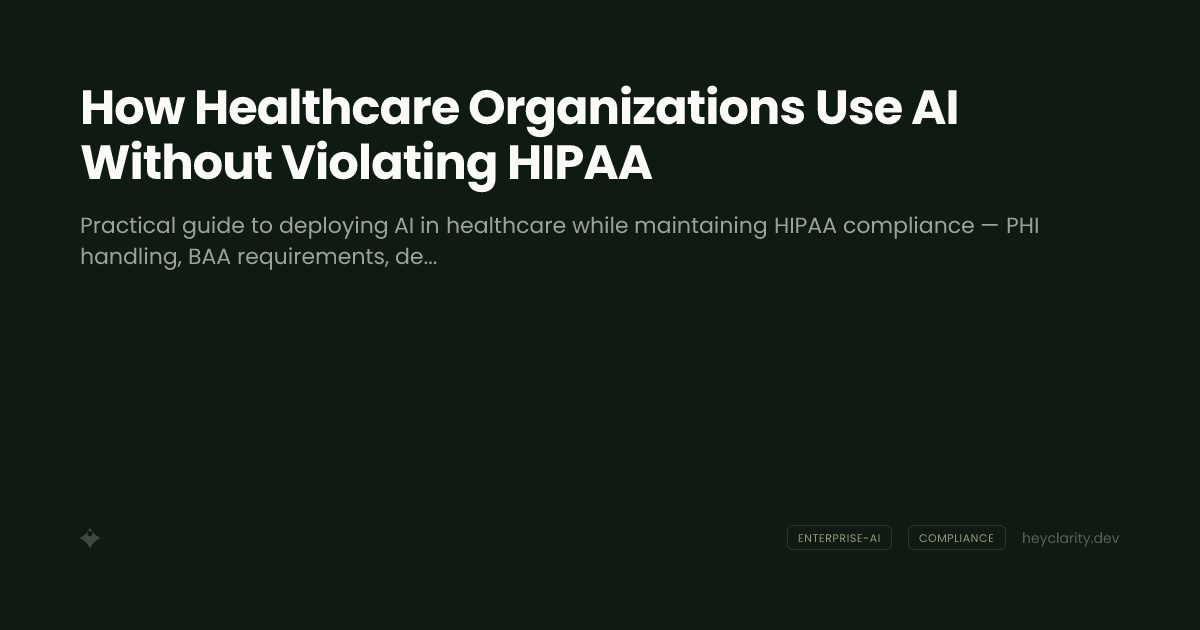 How Healthcare Organizations Use AI Without Violating HIPAA
