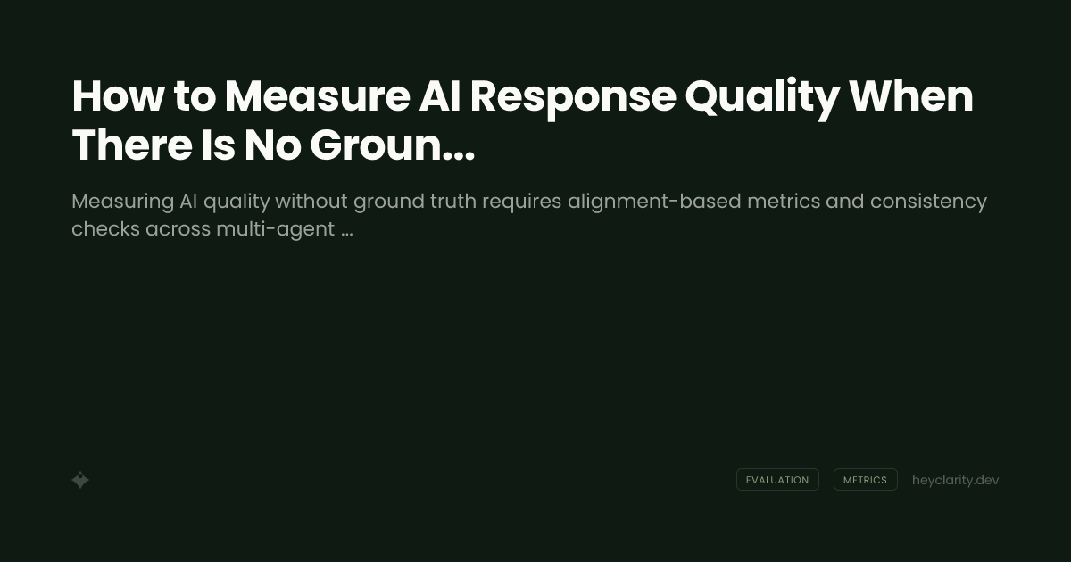 How to Measure AI Response Quality When There Is No Ground Truth