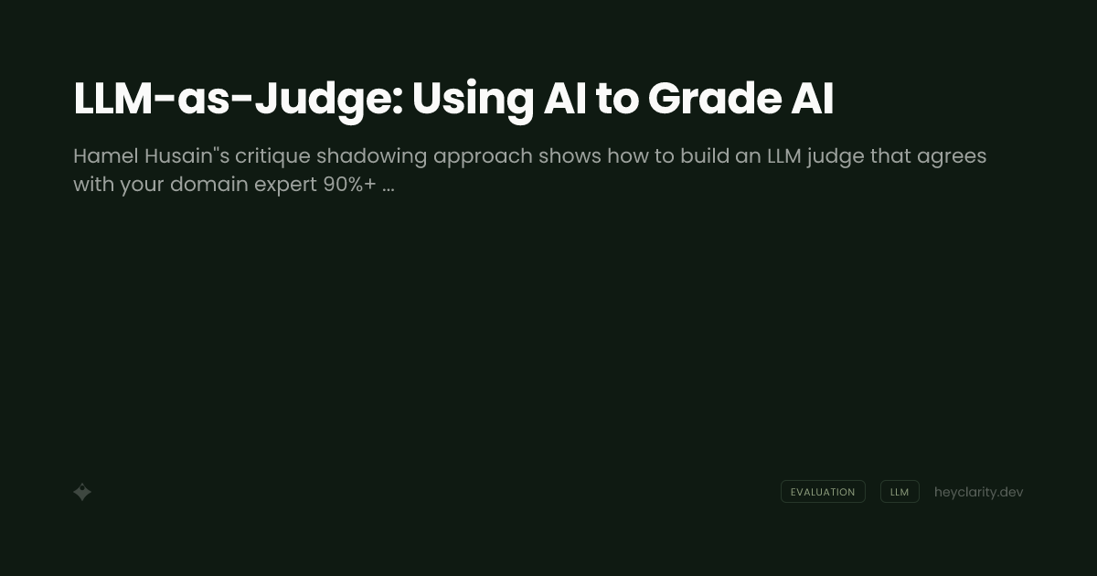LLM-as-Judge: Using AI to Grade AI
