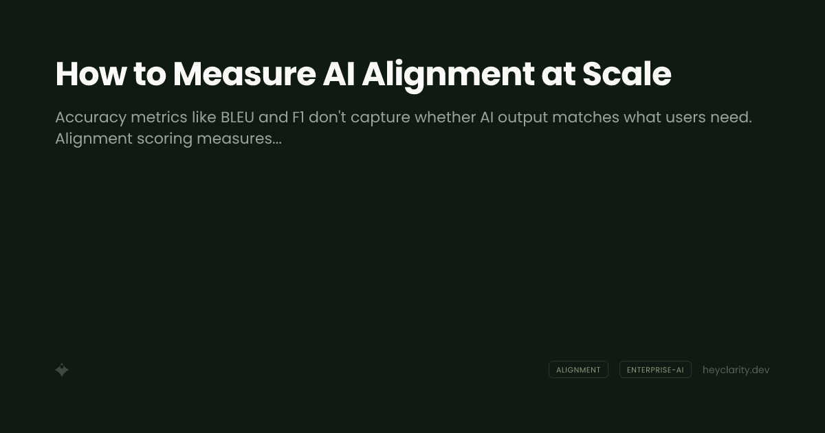 How to Measure AI Alignment at Scale