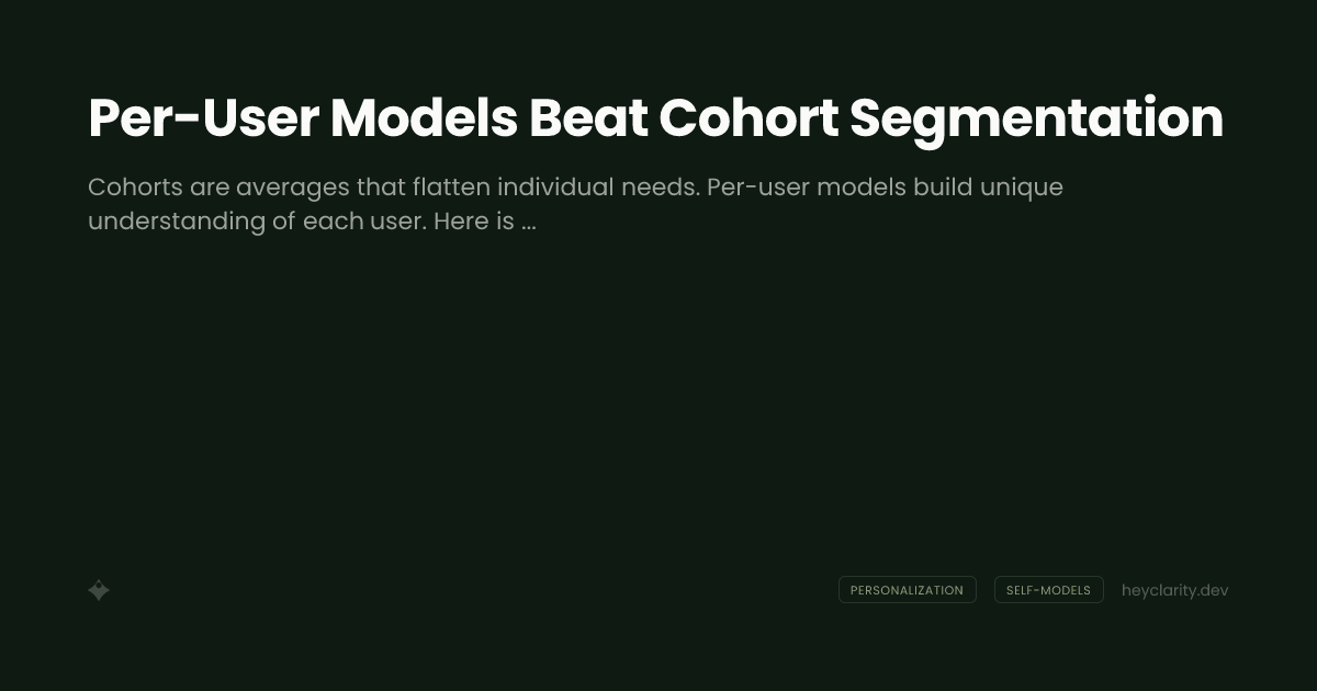 Per-User Models Beat Cohort Segmentation