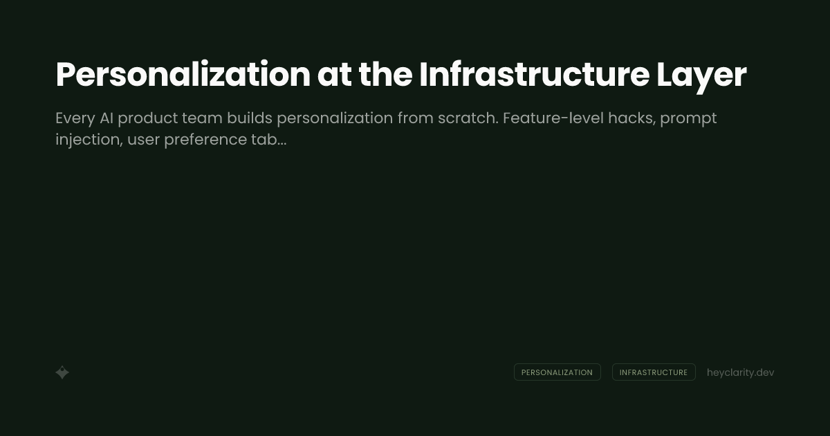 Personalization at the Infrastructure Layer