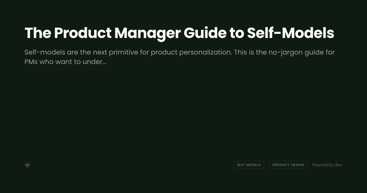 The Product Manager Guide to Self-Models