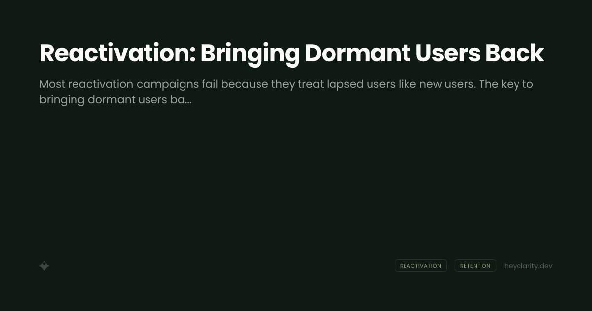 Reactivation: Bringing Dormant Users Back