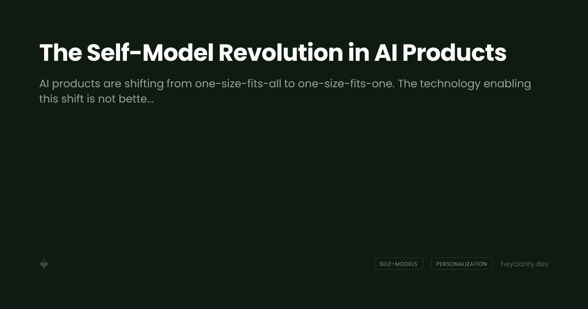 The Self-Model Revolution in AI Products