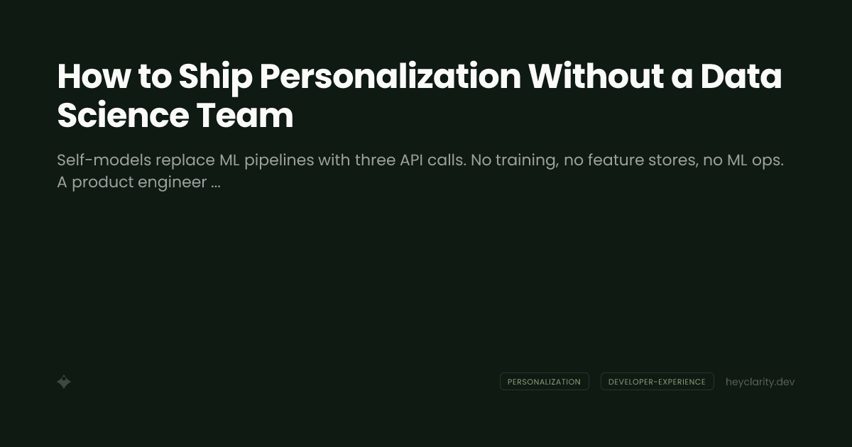 How to Ship Personalization Without a Data Science Team