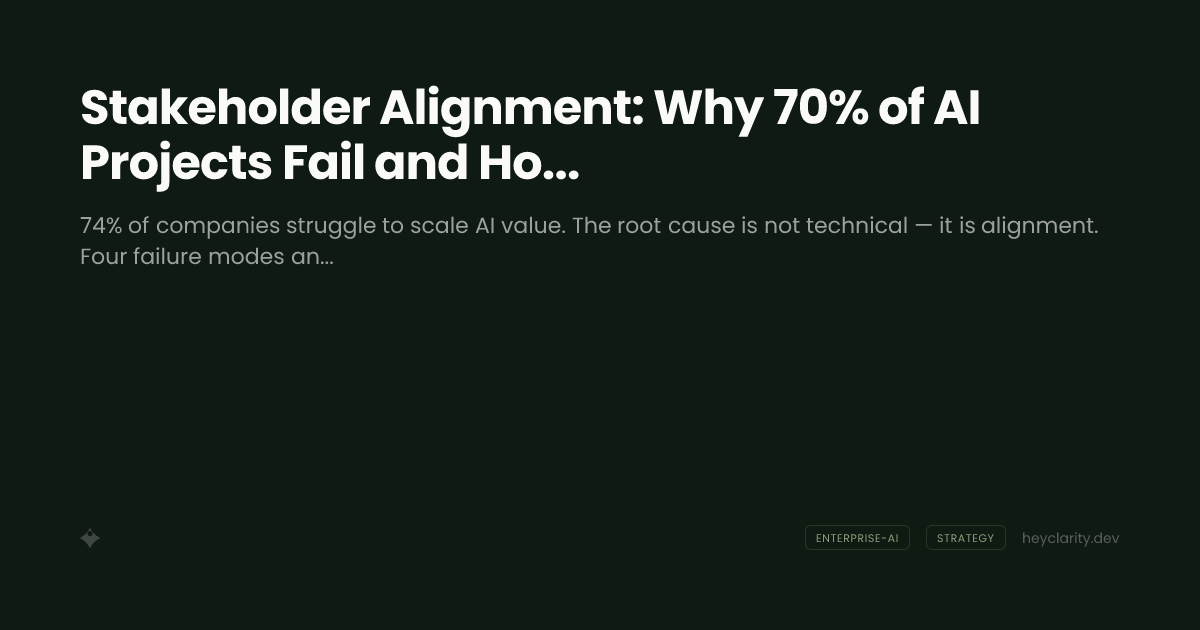 Stakeholder Alignment: Why 70% of AI Projects Fail and How to Fix It