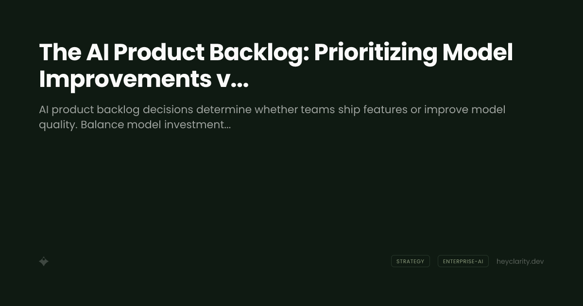 The AI Product Backlog: Prioritizing Model Improvements vs Features