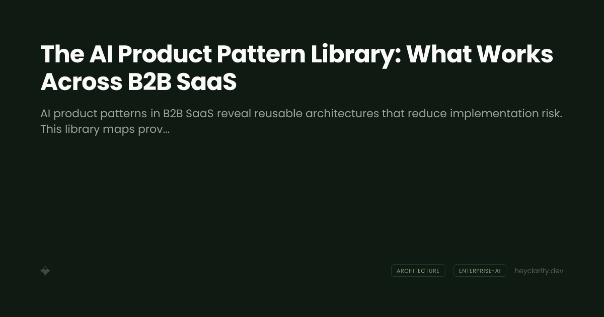 The AI Product Pattern Library: What Works Across B2B SaaS