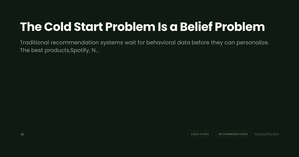 The Cold Start Problem Is a Belief Problem