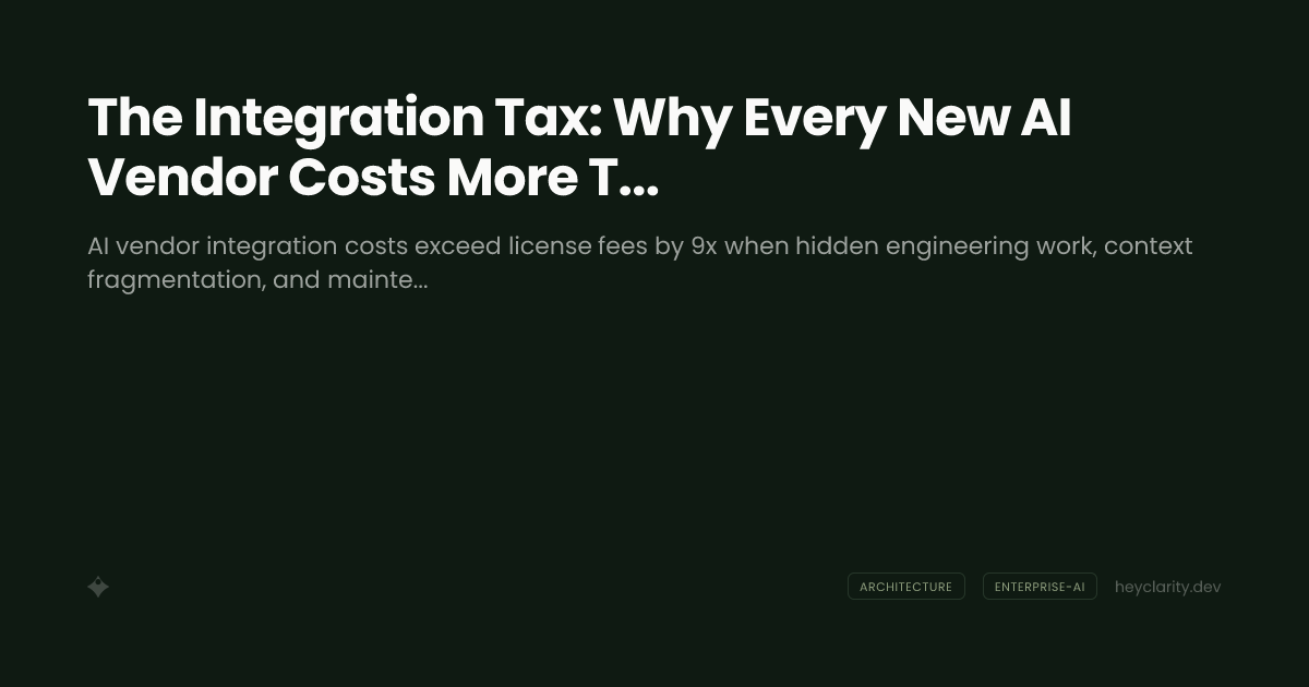The Integration Tax: Why Every New AI Vendor Costs More Than the License