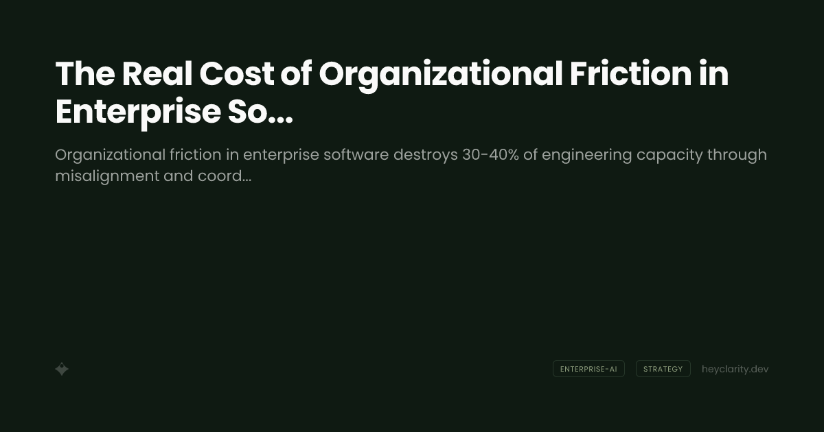 The Real Cost of Organizational Friction in Enterprise Software Delivery