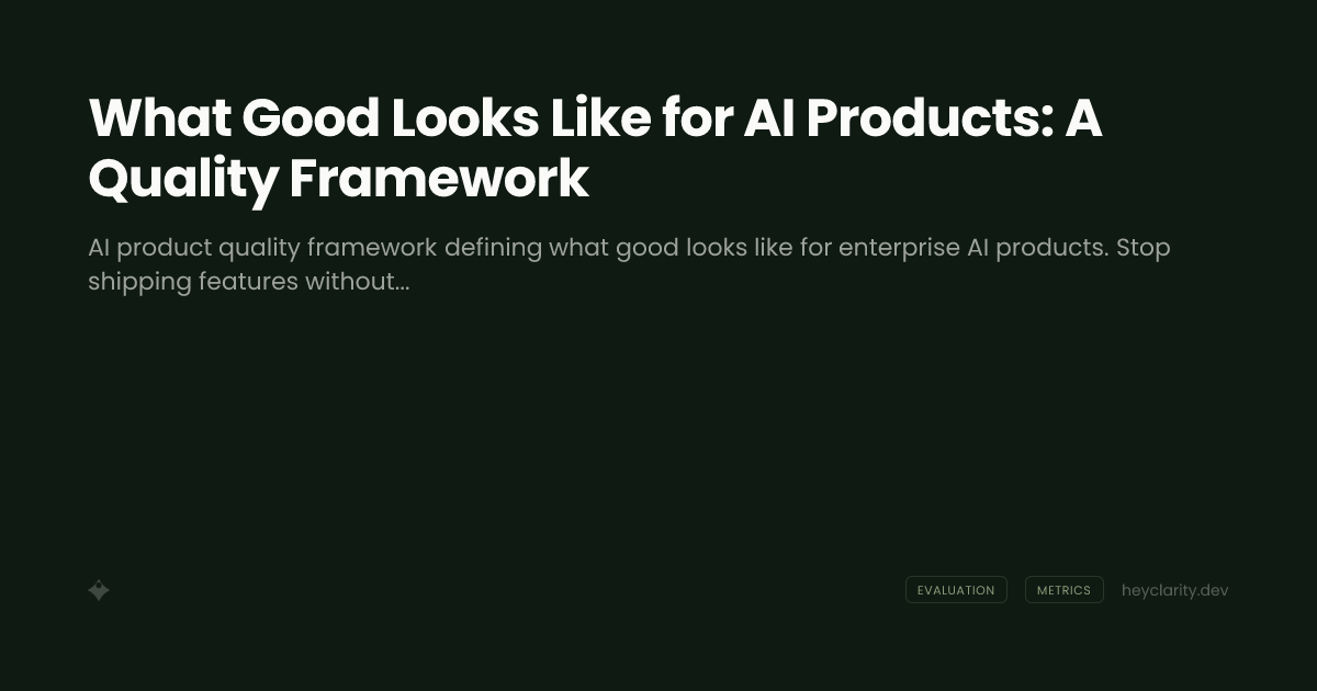 What Good Looks Like for AI Products: A Quality Framework
