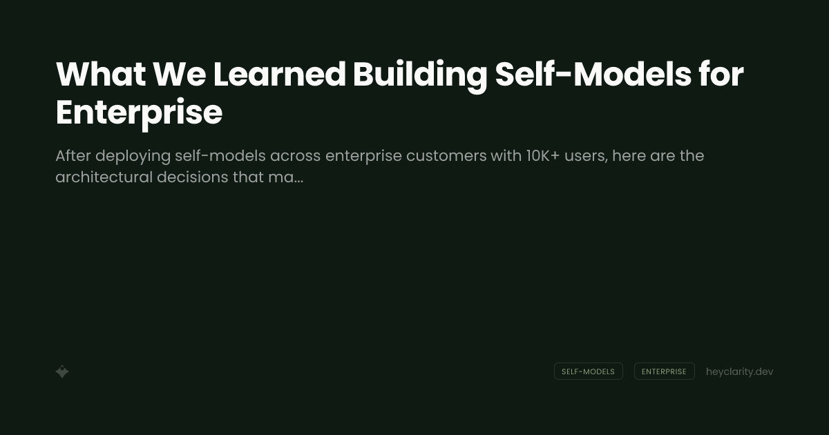 What We Learned Building Self-Models for Enterprise